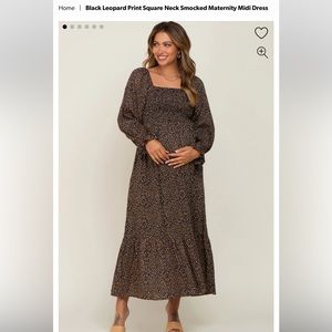 Brown leopard maternity dress
